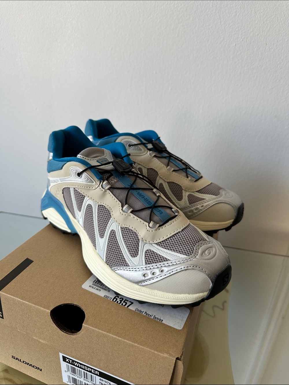 Salomon Men’s XT-Whisper Trail Shoes in Blue and Beige
